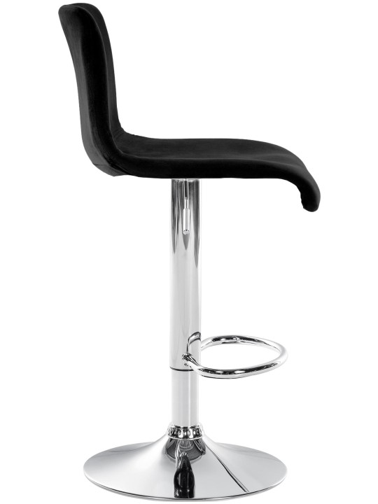 Tabouret de bar Hoover velours C, noir