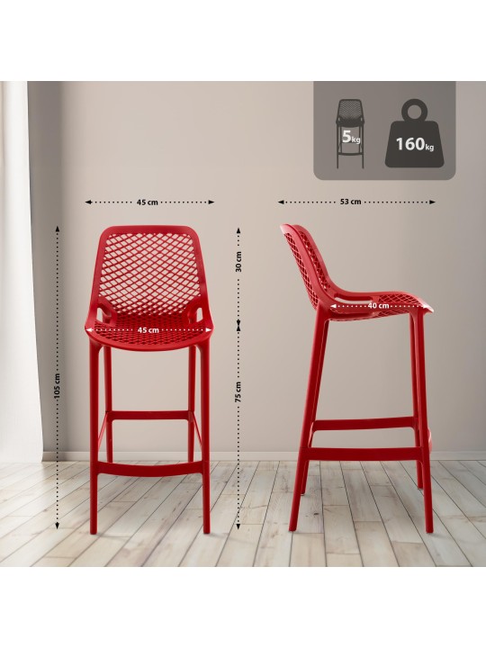 Tabouret de bar Air, rouge