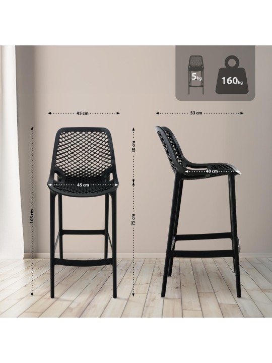 Tabouret de bar Air, noir
