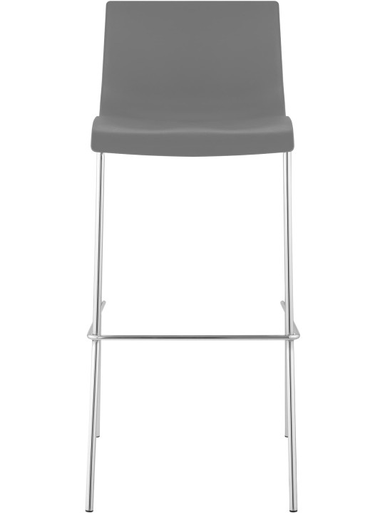 Tabouret de bar Hoover chromé structure 4 pieds, gris