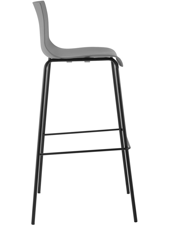 Tabouret de bar Hoover structure 4 pieds, gris