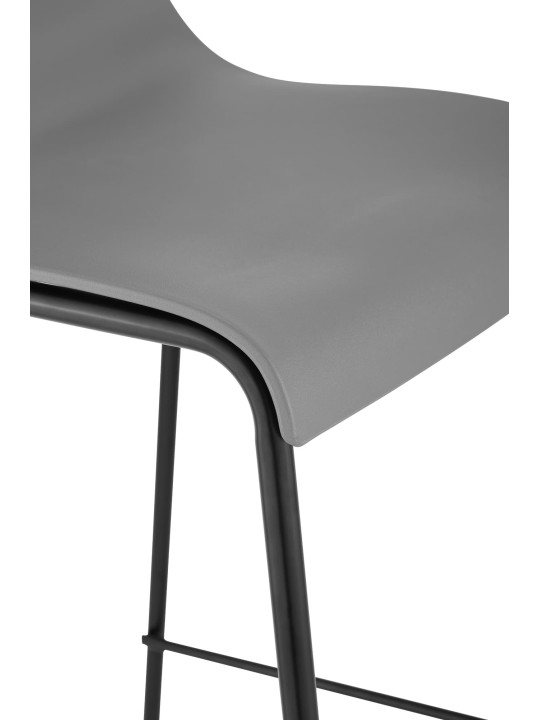 Tabouret de bar Hoover structure 4 pieds, gris
