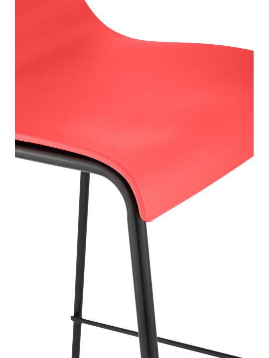 Tabouret de bar Hoover structure 4 pieds, rouge