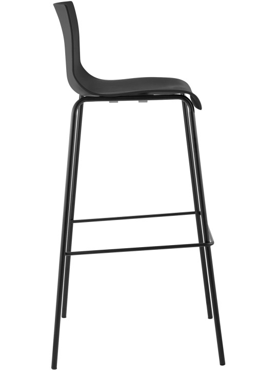 Lot de 2 tabourets de bar Hoover structure 4 pieds en plastique, noir Lot de 2 tabourets de bar Hoover structure 4 pieds en plastique, noir