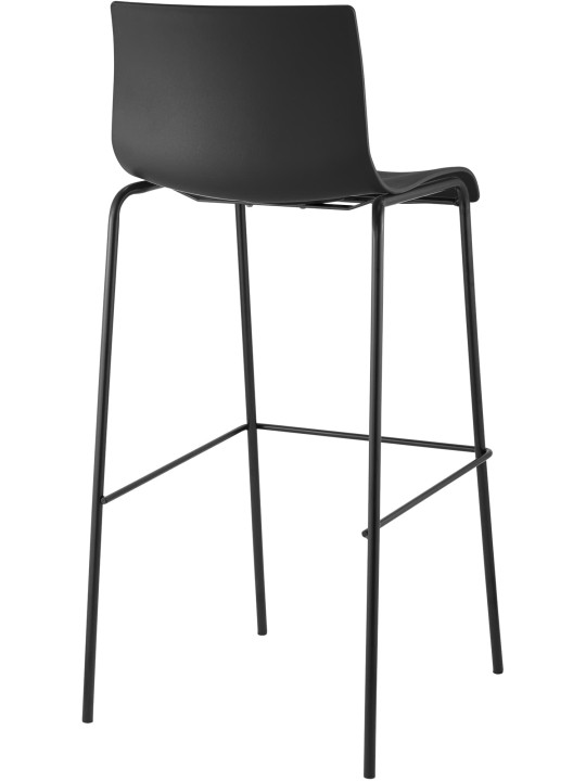 Lot de 2 tabourets de bar Hoover structure 4 pieds en plastique, noir Lot de 2 tabourets de bar Hoover structure 4 pieds en plastique, noir