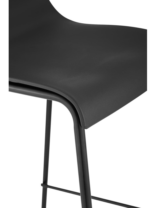 Lot de 2 tabourets de bar Hoover structure 4 pieds en plastique, noir Lot de 2 tabourets de bar Hoover structure 4 pieds en plastique, noir
