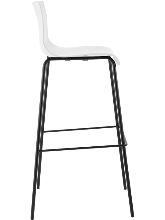 Lot de 2 tabourets de bar Hoover structure 4 pieds en plastique, blanc Lot de 2 tabourets de bar Hoover structure 4 pieds en plastique, blanc