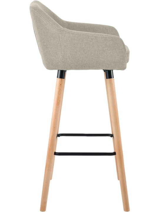 Lot de 2 tabourets de bar Grant tissu, crème Lot de 2 tabourets de bar Grant tissu, crème