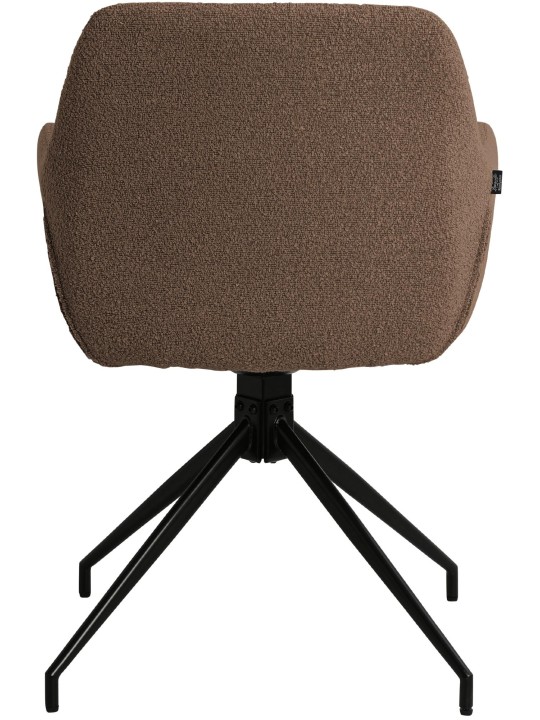 Chaise de salle à manger Merlinda tissu Teddy, marron