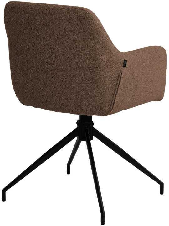 Chaise de salle à manger Merlinda tissu Teddy, marron
