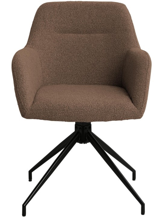 Chaise de salle à manger Merlinda tissu Teddy, marron