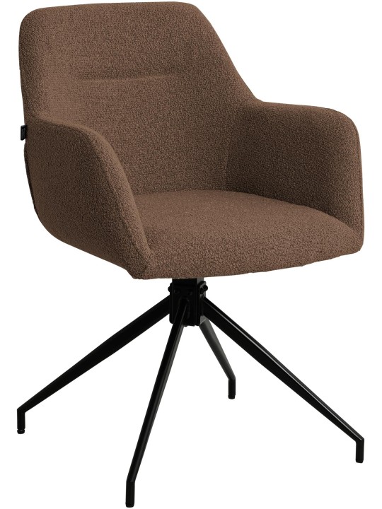 Chaise de salle à manger Merlinda tissu Teddy, marron