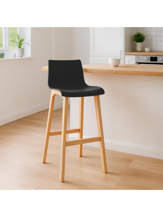 Tabouret de bar Hoover Natura structure 4 pieds, noir Tabouret de bar Hoover Natura structure 4 pieds, noir