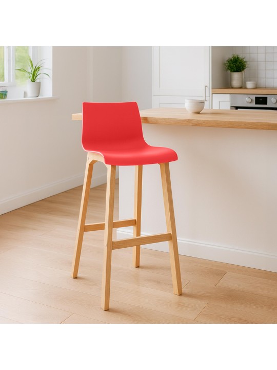 Tabouret de bar Hoover Natura structure 4 pieds, rouge Tabouret de bar Hoover Natura structure 4 pieds, rouge