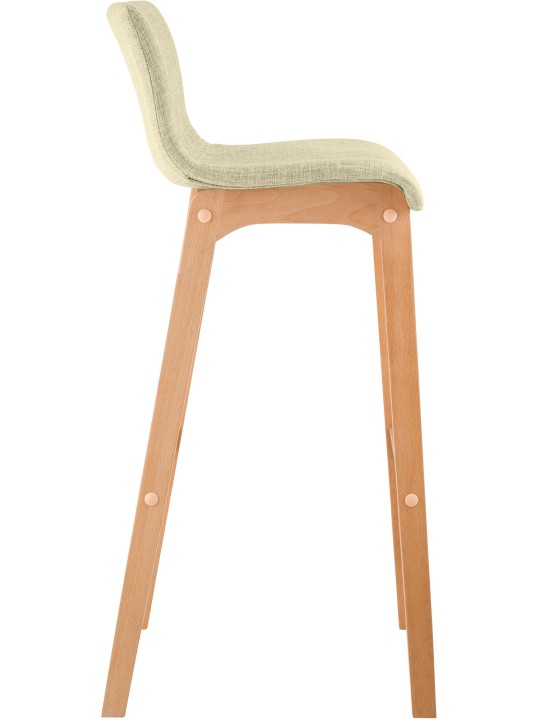 Lot de 2 tabourets de bar Hoover tissu Natura, crème