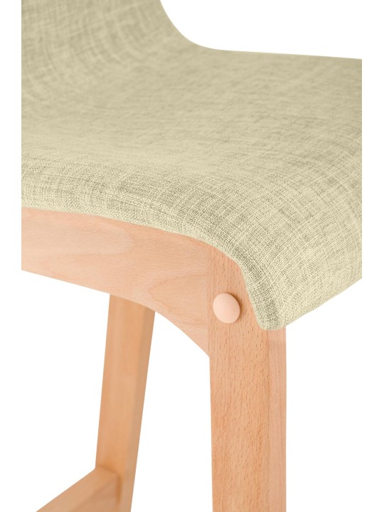 Lot de 2 tabourets de bar Hoover tissu Natura, crème