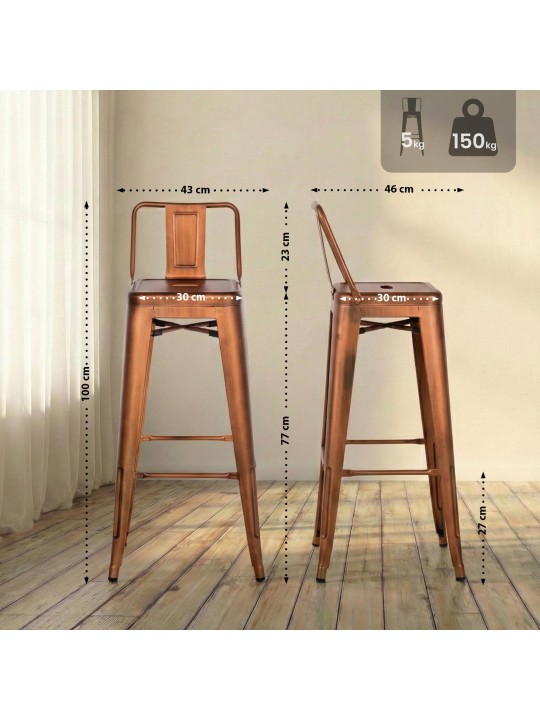 Tabouret de bar Mason, cuivre