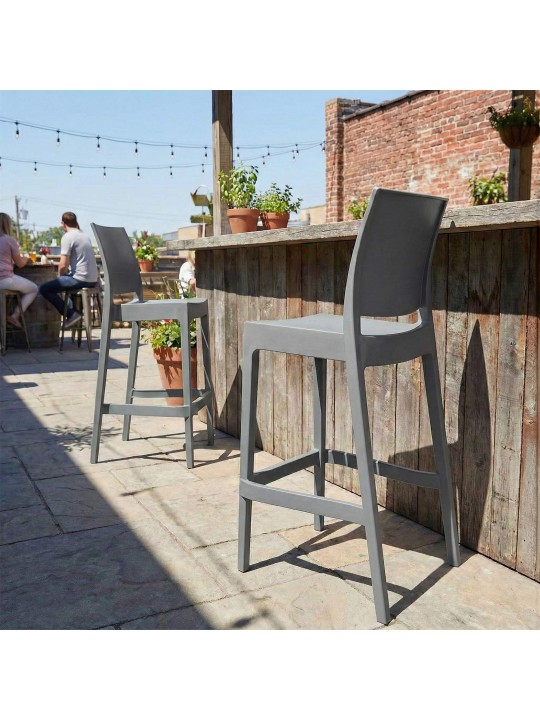 Tabouret de bar Flamur, gris foncé