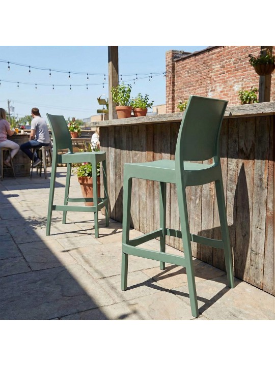 Tabouret de bar Flamur, olive