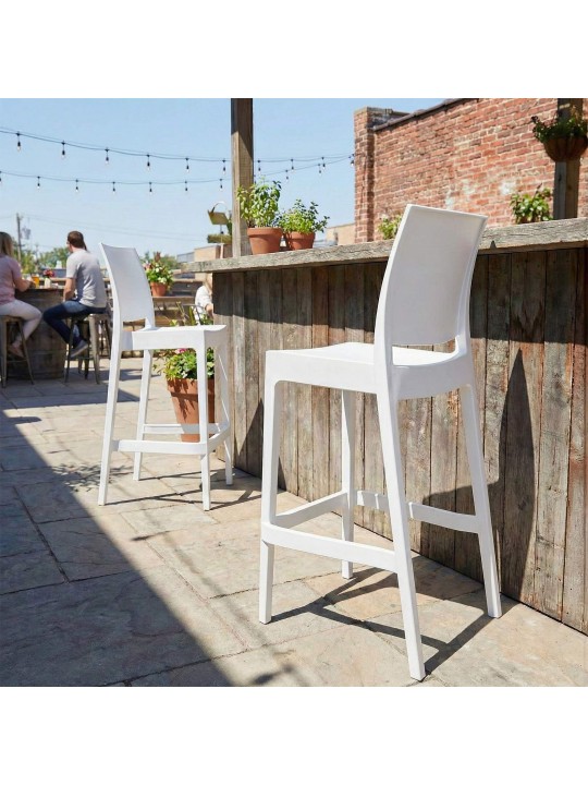 Tabouret de bar Flamur, blanc