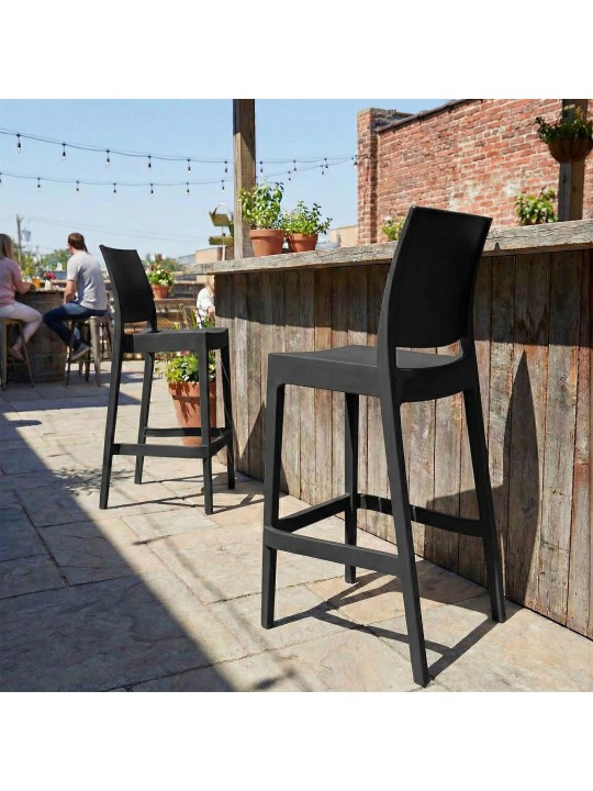 Tabouret de bar Flamur, noir