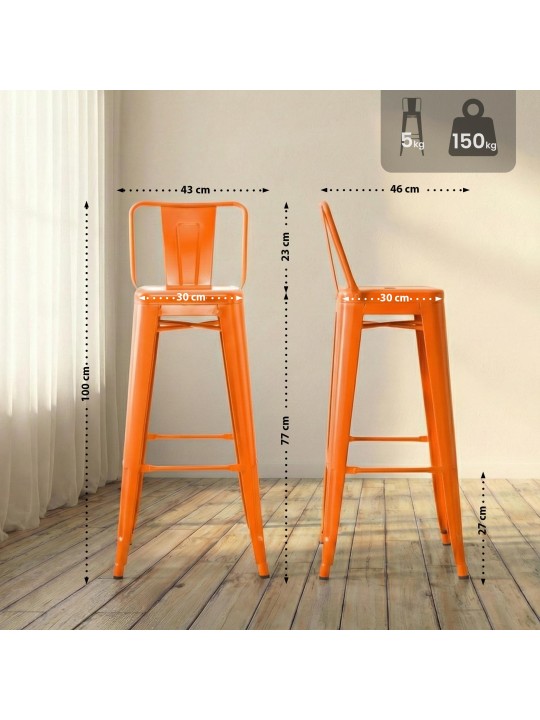 Tabouret de bar Mason, orange