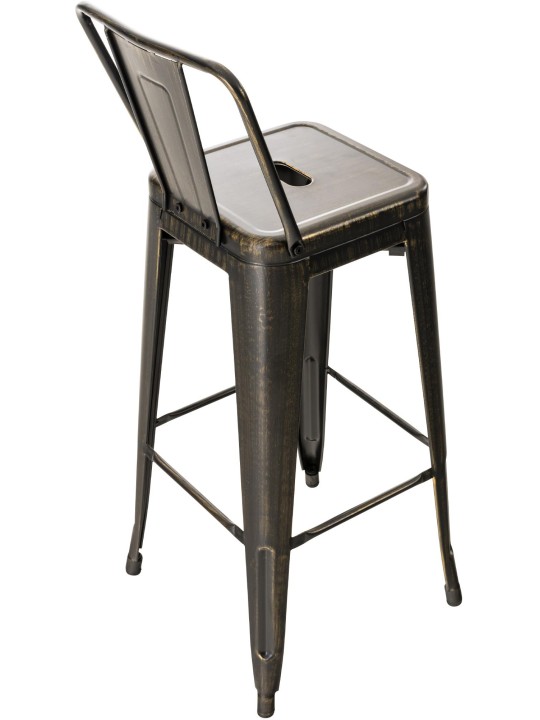 Tabouret de bar Mason antique, noir-or