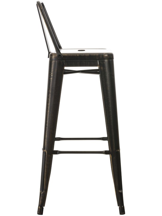 Tabouret de bar Mason antique, noir-or