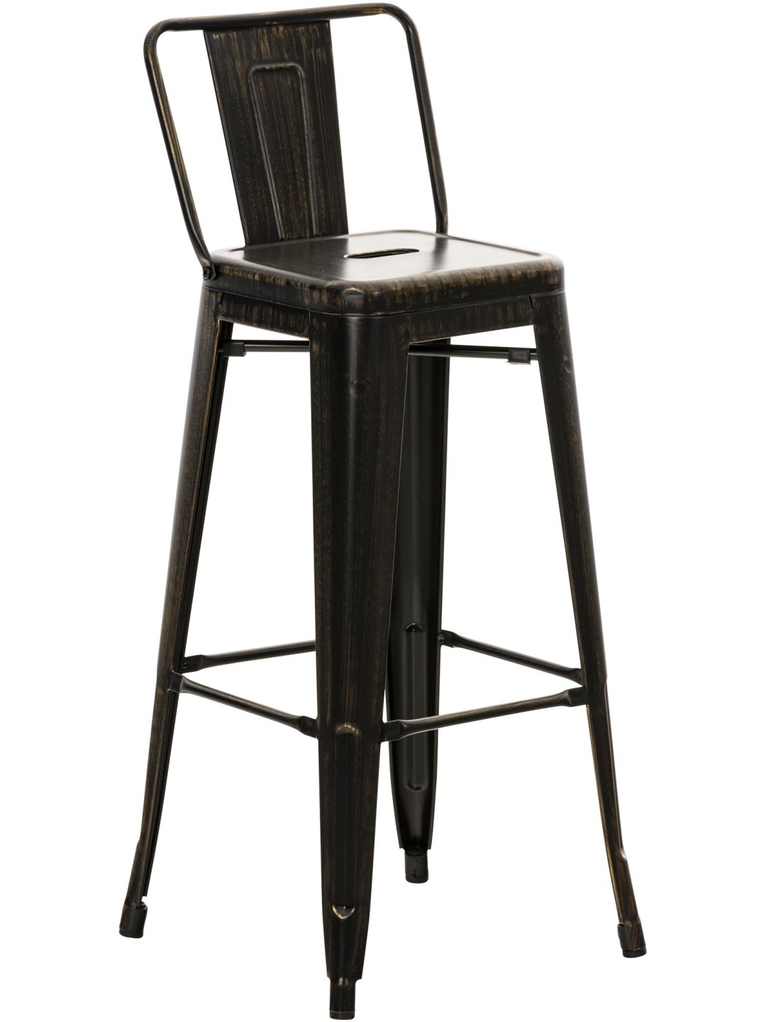 Tabouret de bar Mason antique, noir-or