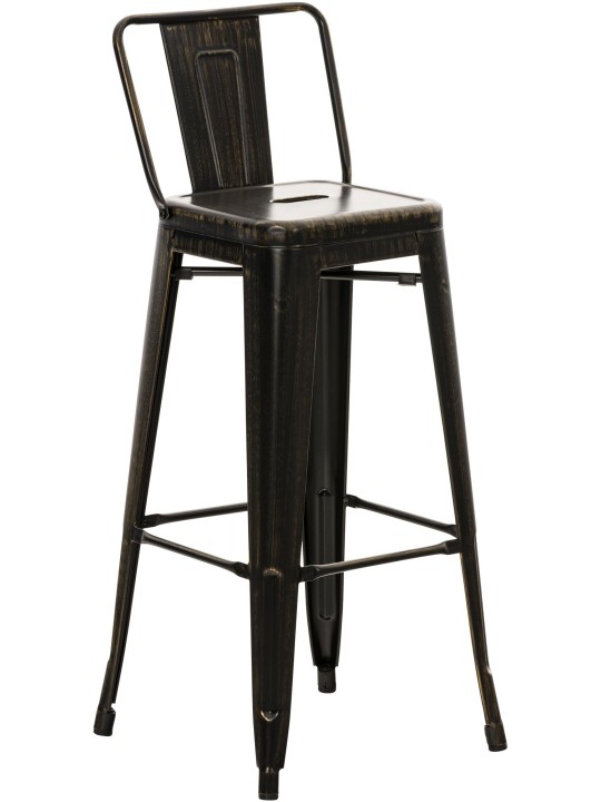 Tabouret de bar Mason antique, noir-or