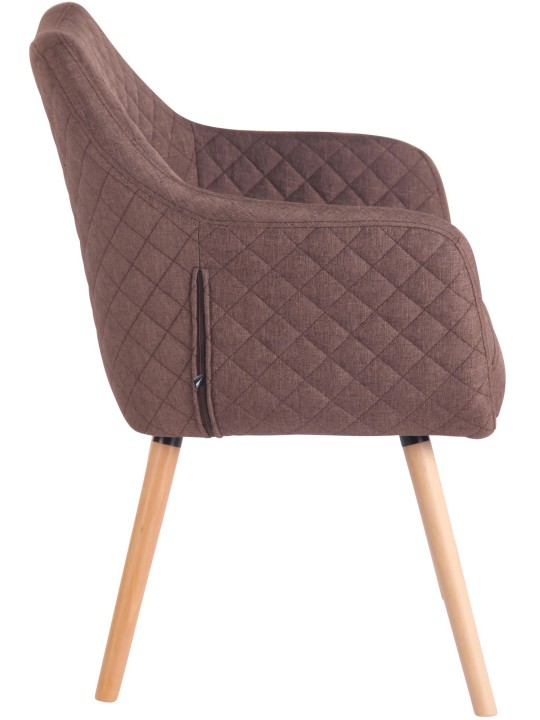 Chaise de salle à manger Gent tissu natura, marron