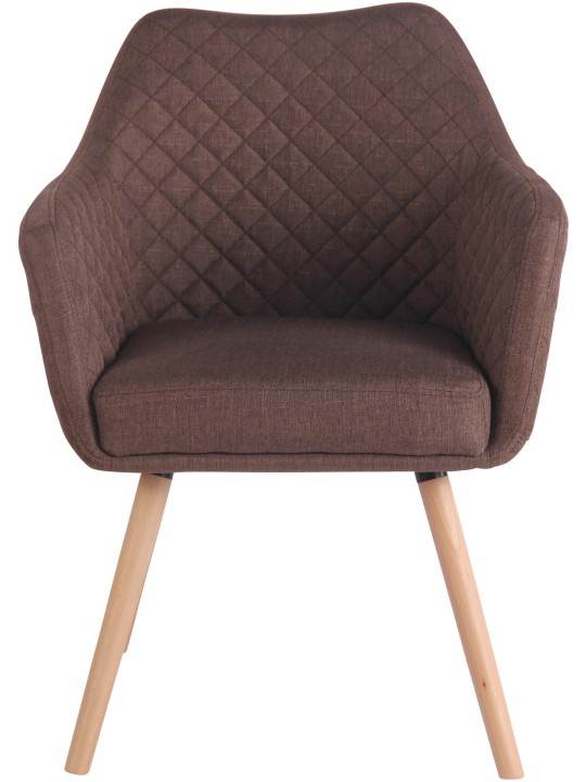 Chaise de salle à manger Gent tissu natura, marron