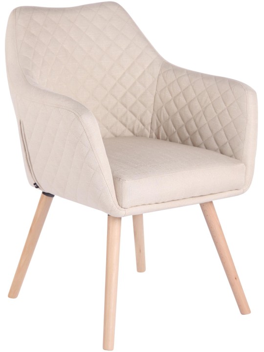 Chaise de salle à manger Gent tissu natura, crème