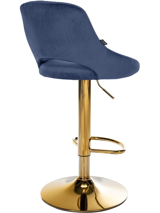 Tabouret de bar Milet velours or, bleu Tabouret de bar Milet velours or, bleu