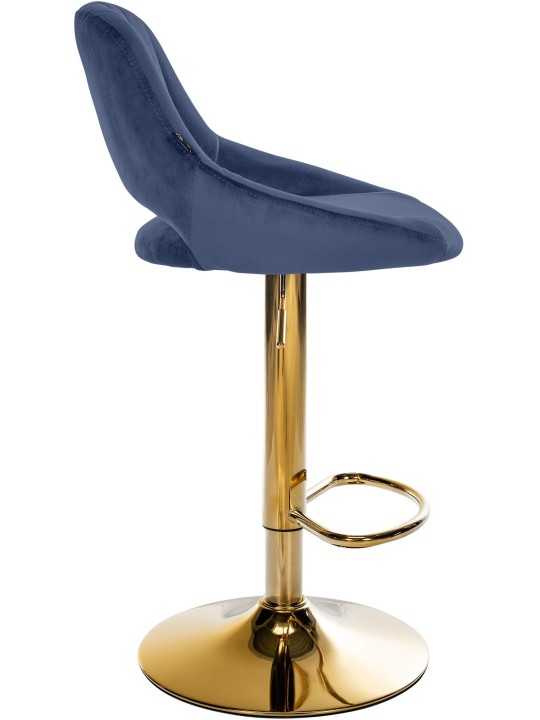 Tabouret de bar Milet velours or, bleu Tabouret de bar Milet velours or, bleu