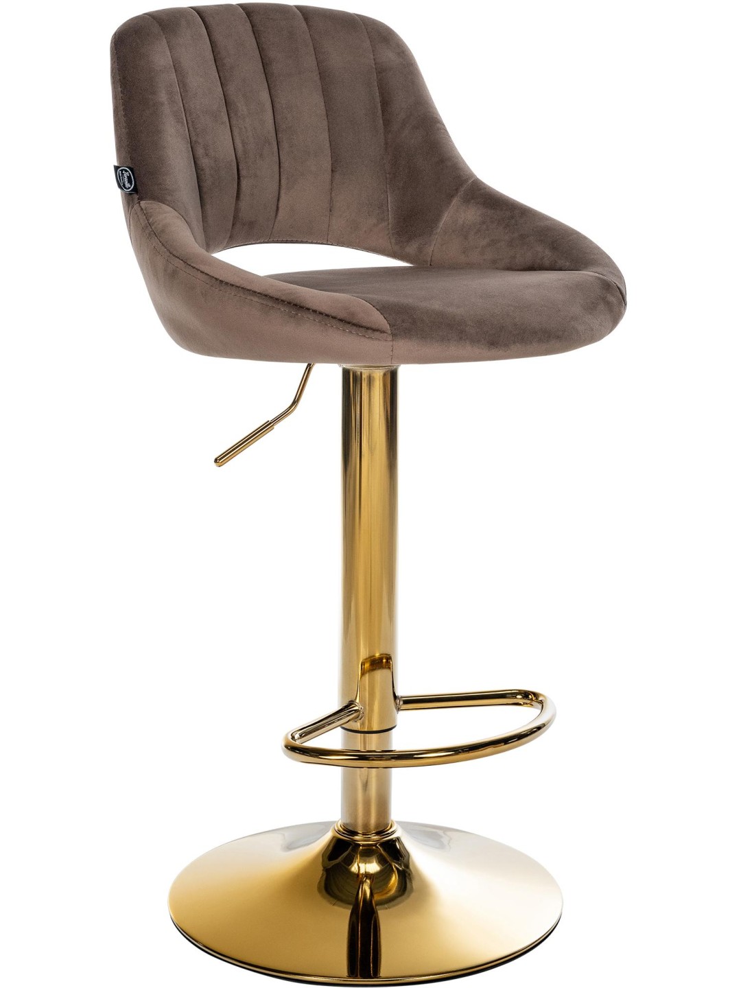 Tabouret de bar Milet velours or, brun