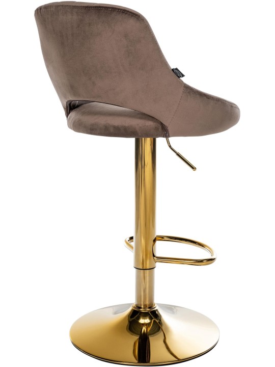 Tabouret de bar Milet velours or, brun Tabouret de bar Milet velours or, brun