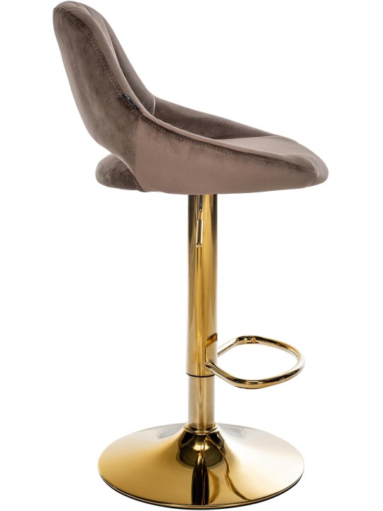 Tabouret de bar Milet velours or, brun Tabouret de bar Milet velours or, brun