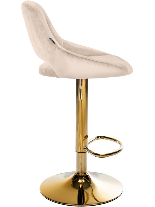 Tabouret de bar Milet velours or, crème Tabouret de bar Milet velours or, crème