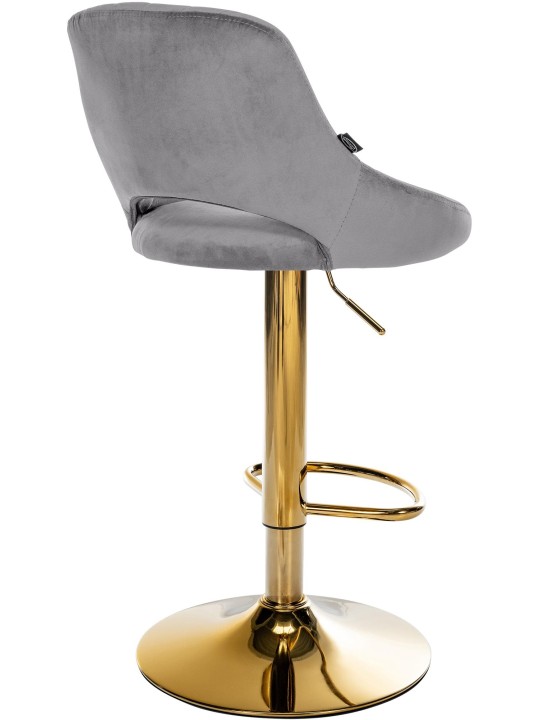 Tabouret de bar Milet velours or, gris foncé Tabouret de bar Milet velours or, gris foncé