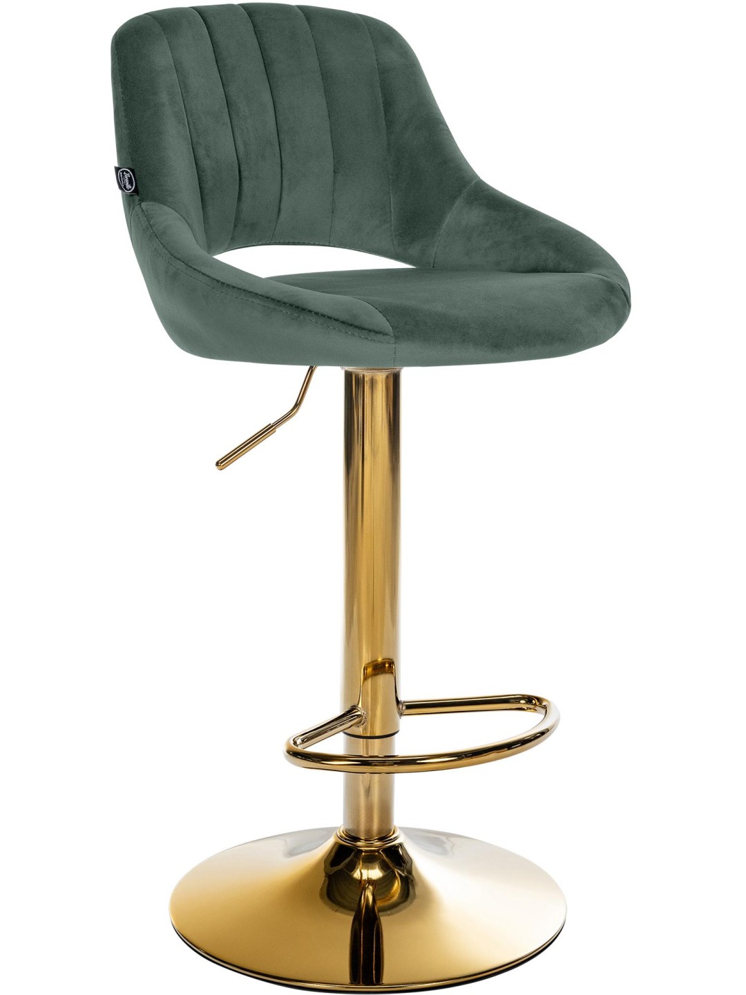Tabouret de bar Milet velours or, vert