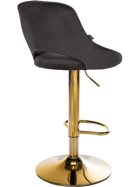 Tabouret de bar Milet velours or, noir Tabouret de bar Milet velours or, noir