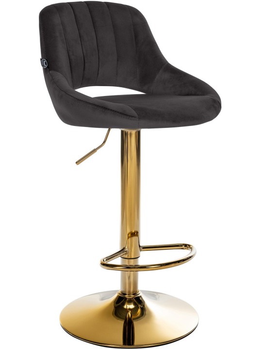 Tabouret de bar Milet velours or, noir Tabouret de bar Milet velours or, noir