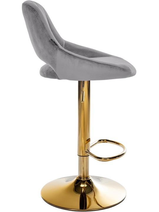 Lot de 2 tabourets de bar Milet Velours G, gris foncé Lot de 2 tabourets de bar Milet Velours G, gris foncé