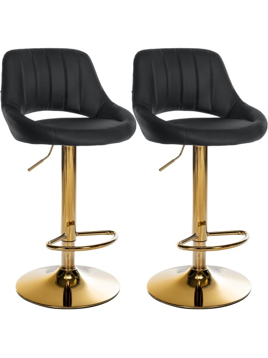 Lot de 2 tabourets de bar Milet simili cuir G, noir Lot de 2 tabourets de bar Milet simili cuir G, noir