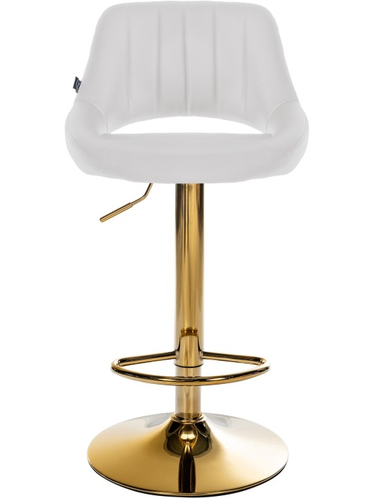 Lot de 2 tabourets de bar Milet similicuir G, blanc Lot de 2 tabourets de bar Milet similicuir G, blanc