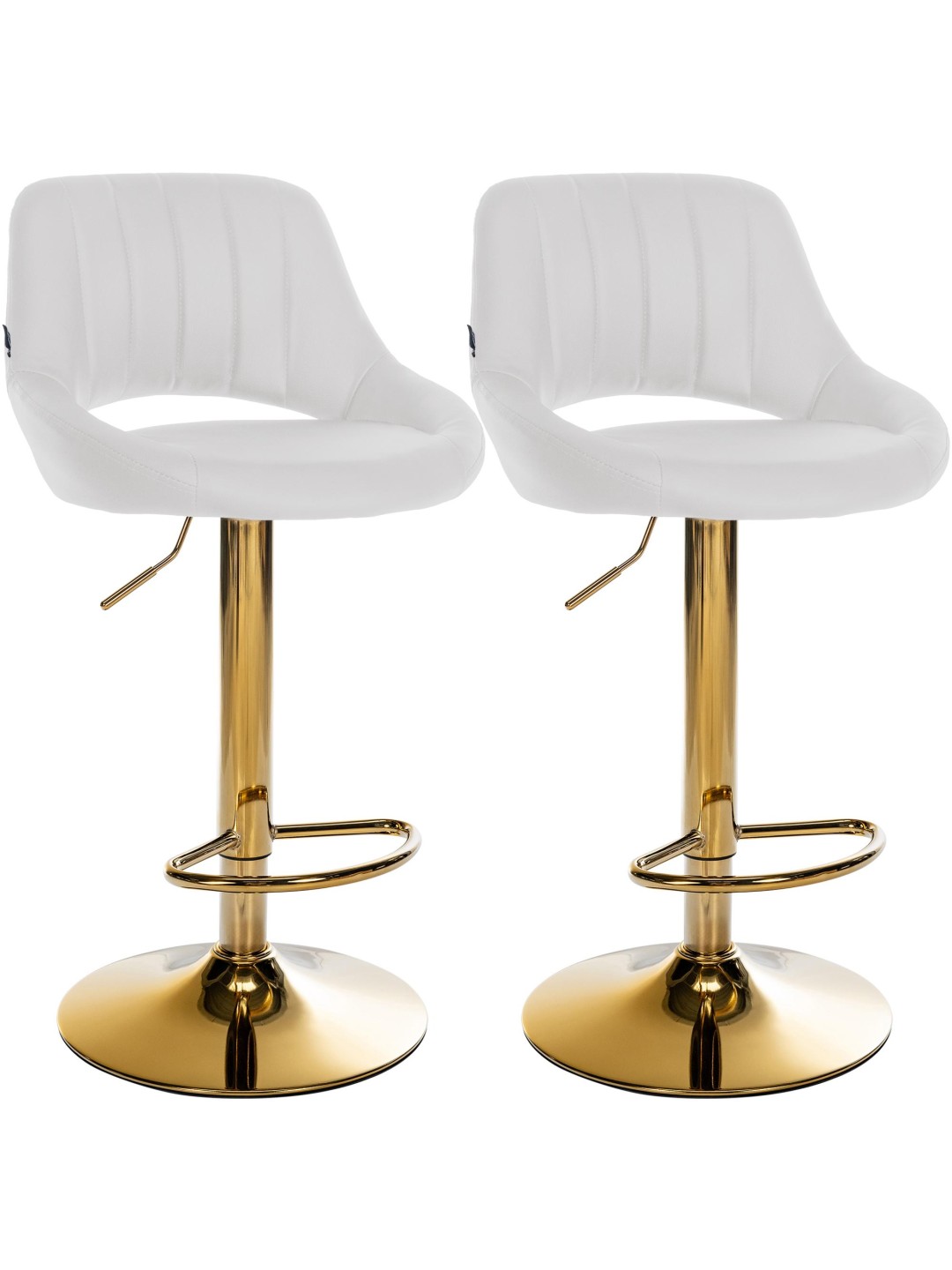 Lot de 2 tabourets de bar Milet similicuir G, blanc