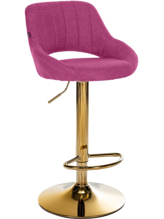 Tabouret de bar Milet tissu or, lilas