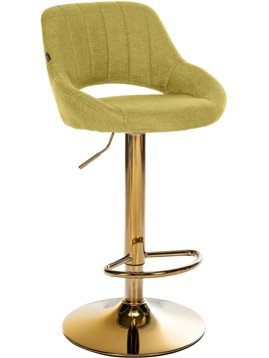 Tabouret de bar Milet tissu or, vert Tabouret de bar Milet tissu or, vert