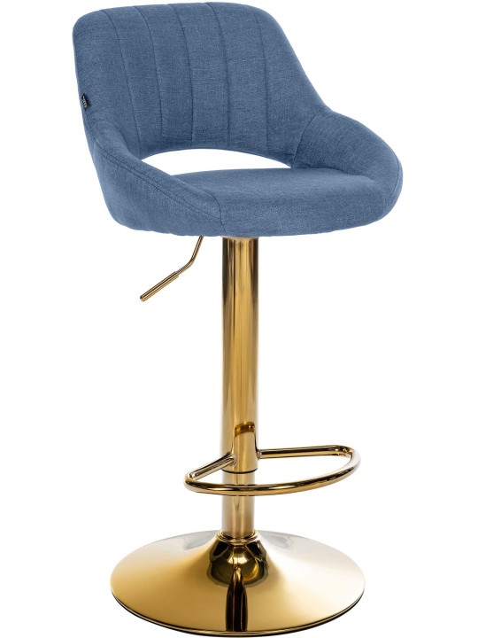 Tabouret de bar Milet tissu or, bleu Tabouret de bar Milet tissu or, bleu